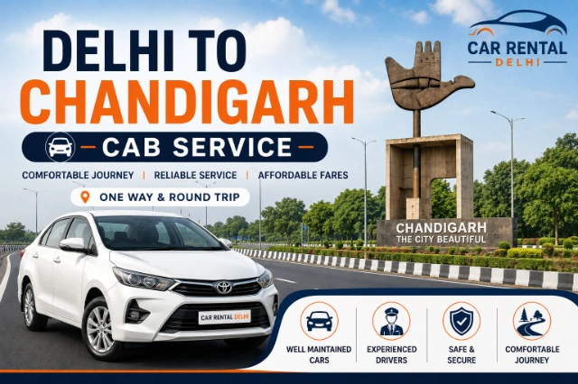 Delhi to Chandigarh Cab Service | One Way & Round Trip