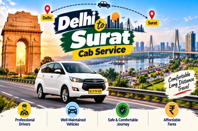 Delhi to Surat Cab Service | Book Cab From Delhi